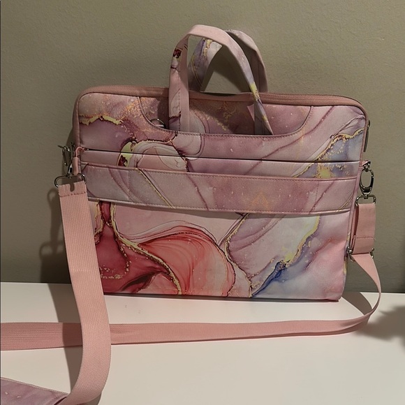 Mosiso Pink Marble Laptop Bag - Picture 2 of 4